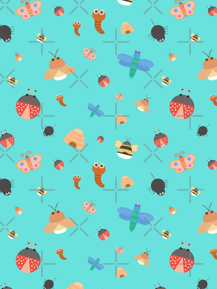 Thumbnail 4 of 4, iPhone Case, Summer Time Bugs Pattern- Turquoise designed and sold by MILdecals.