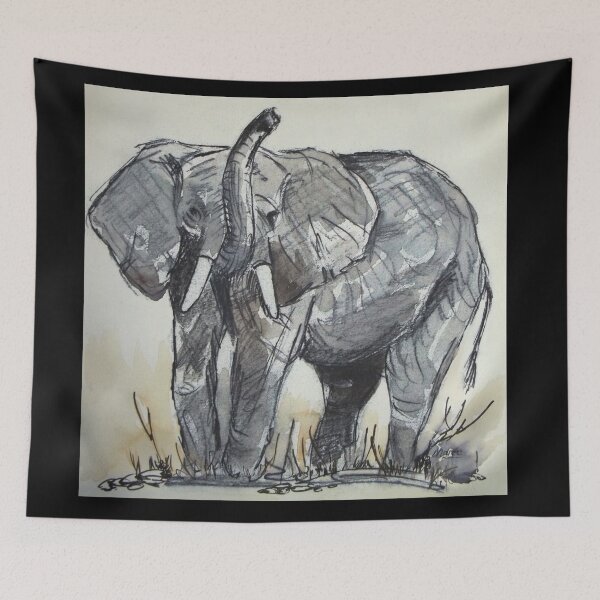 Item preview, Lodge décor - African Elephant sketch designed and sold by Maree Clarkson .