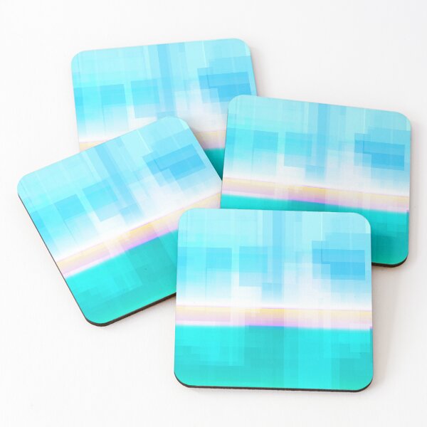 Item preview, STYLISH PAINT BLUE CYAN WHITE MARINE AQUA BLOCKISM. designed and sold by Ralek.