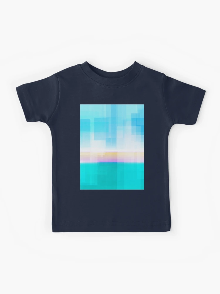 STYLISH PAINT BLUE CYAN WHITE MARINE AQUA BLOCKISM. Kids T-Shirt