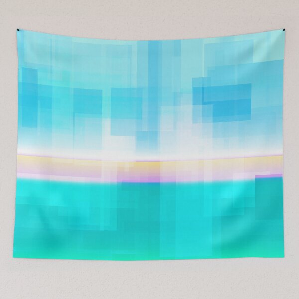 Item preview, STYLISH PAINT BLUE CYAN WHITE MARINE AQUA BLOCKISM. designed and sold by Ralek.