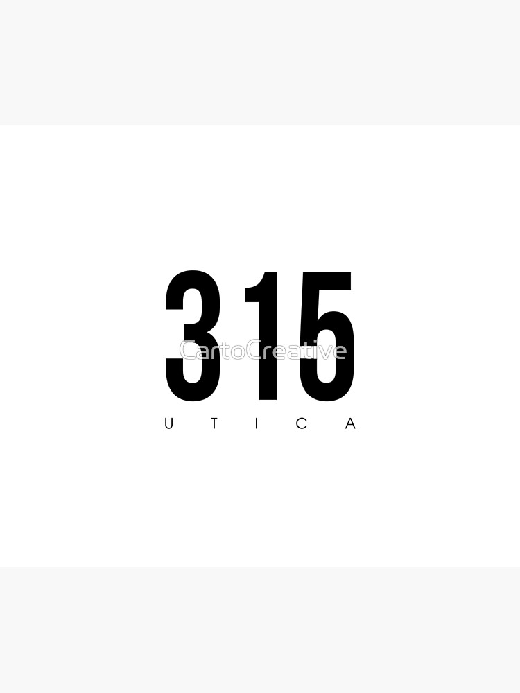 "Utica, NY 315 Area Code" Poster by CartoCreative Redbubble