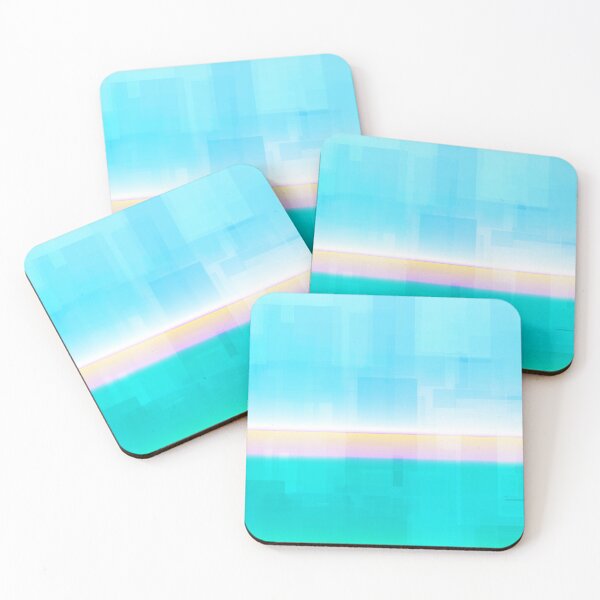 Item preview, STYLISH PAINT BLUE CYAN WHITE MARINE AQUA BLOCKISM. designed and sold by Ralek.