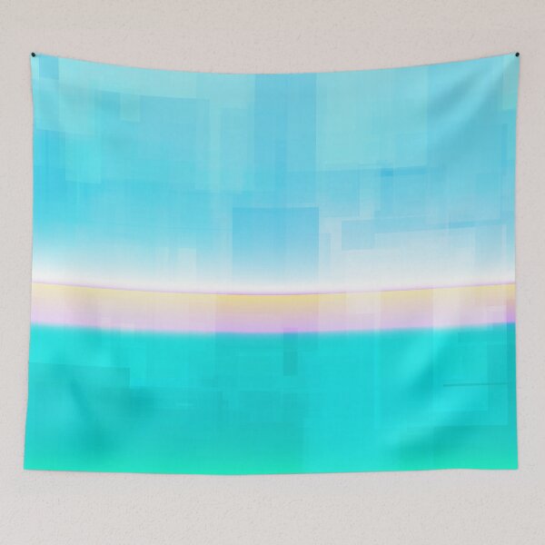 Item preview, STYLISH PAINT BLUE CYAN WHITE MARINE AQUA BLOCKISM. designed and sold by Ralek.