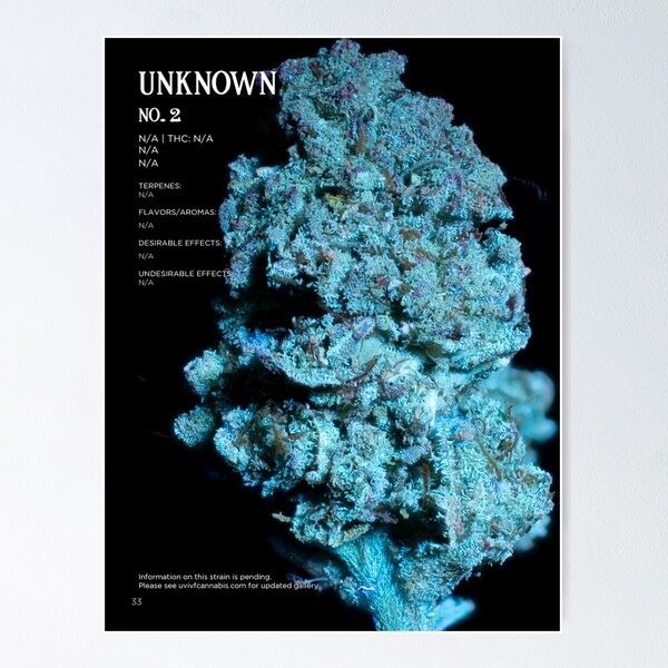 Unknown No. 2 Strain Stat Poster | The Secret Colors of Cannabis Official Poster