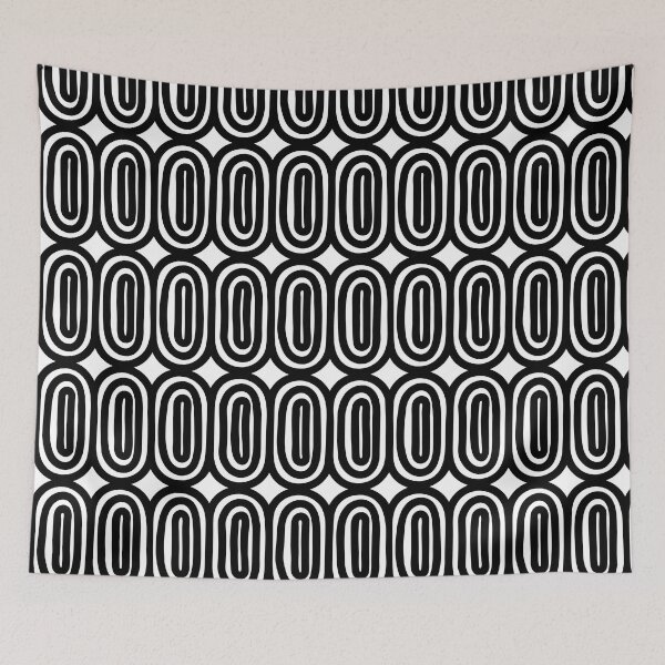 Item preview,  Hand Drawn Geometric Oval Patterns in Black and White - Retrostyle designed and sold by Hic21.