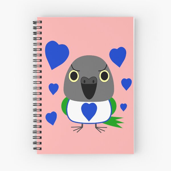 Item preview, オウムLulu, the Senegal Parrot, with blue hearts Valentine's Day designed and sold by ParrotsJapan.
