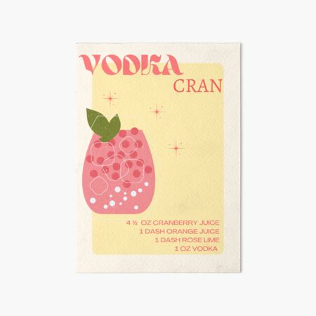 Vodka Cranberry Cocktail Art Board Print