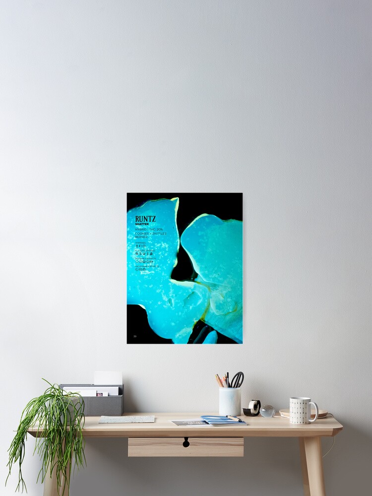 Thumbnail 2 of 3, Poster, Runtz Shatter Stat Poster | The Secret Colors of Cannabis Official designed and sold by cutbysam.