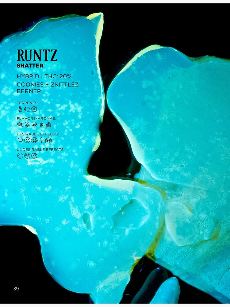 Thumbnail 3 of 3, Art Print, Runtz Shatter Stat Poster | The Secret Colors of Cannabis Official designed and sold by cutbysam.