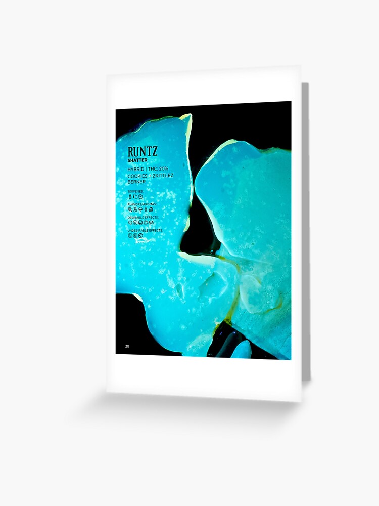 Thumbnail 1 of 2, Greeting Card, Runtz Shatter Stat Poster | The Secret Colors of Cannabis Official designed and sold by cutbysam.