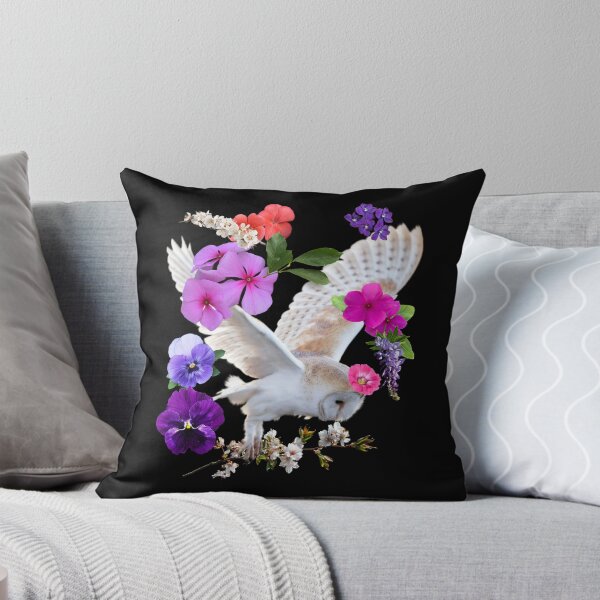 Item preview, Barn Owl With Pretty Colorful Flowers Design designed and sold by EarthArtDesigns.