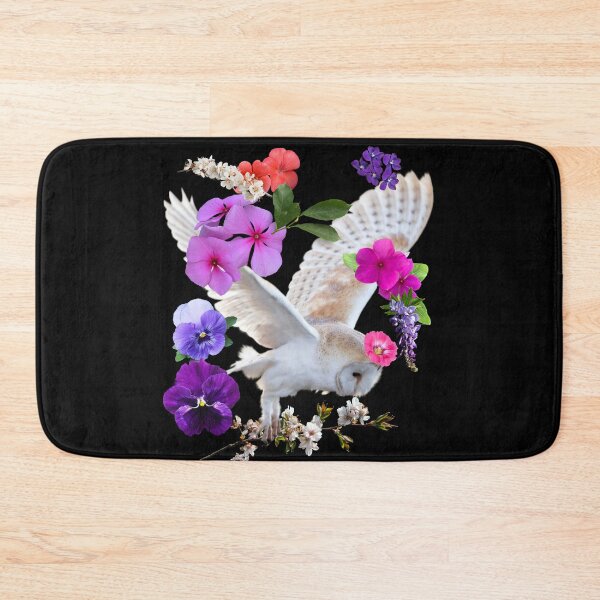 Item preview, Barn Owl With Pretty Colorful Flowers Design designed and sold by EarthArtDesigns.