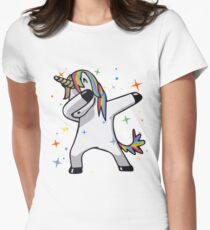 Ursprüngliches Einhorn-Tupfen Tailliertes T-Shirt für Frauen