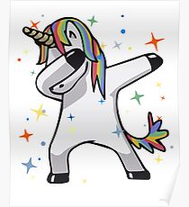 Ursprüngliches Einhorn-Tupfen Poster