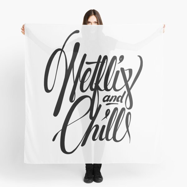 Netflix & Chill - black and white Scarf