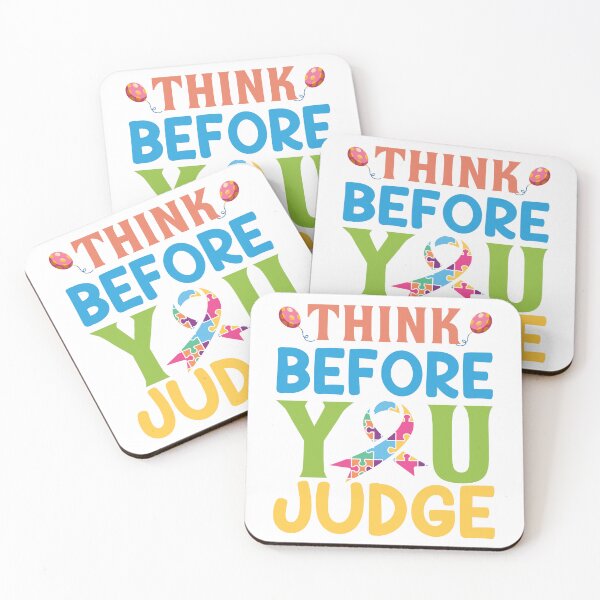 Item preview, Think Before YOu Judge Autism Autistic support Be Positive Aspire To Inspire Happy Life Apparel Essential Motivation Inspiration Joy Mood designed and sold by DesignByHeartUK.