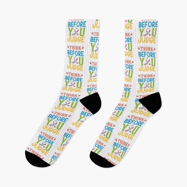 Item preview, Think Before YOu Judge Autism Autistic support Be Positive Aspire To Inspire Happy Life Apparel Essential Motivation Inspiration Joy Mood designed and sold by DesignByHeartUK.