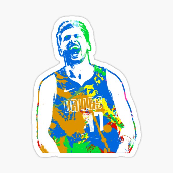 "Luka Doncic Paint Splatter Design" Sticker for Sale by NoelKenny ...