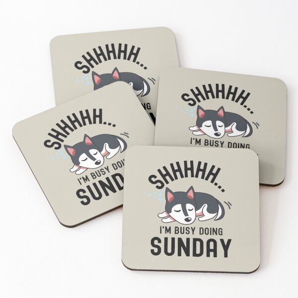 Item preview, Shhhhh... I'm Busy Doing Sunday- Funny Dog designed and sold by BronikowskiART.