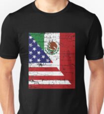 Vintage Mexican American Flag Cool T-Shirt Unisex T-Shirt