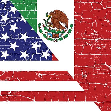 Artwork thumbnail, Vintage Mexican American Flag Cool T-Shirt by EthosWear