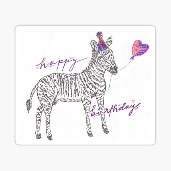 Item preview, Happy birthday zebra designed and sold by loveyoulots.