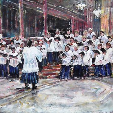 Artwork thumbnail, Church Choir Singing - Art Prints & Gifts by Ballet Dance-Artist