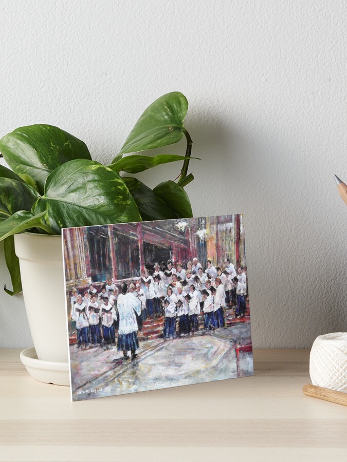 Thumbnail 1 of 2, Art Board Print, Church Choir Singing - Art Prints & Gifts designed and sold by ballet-dance.