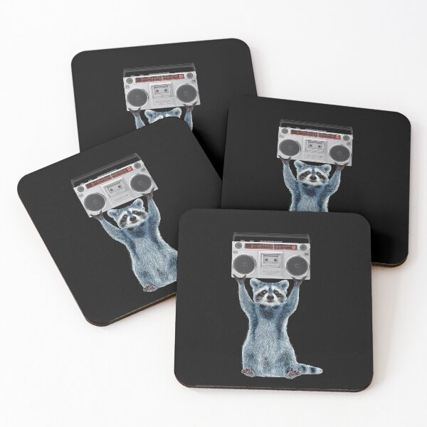 Item preview, Raccoon holding a boombox ,boombox scene designed and sold by TeeARTHY.