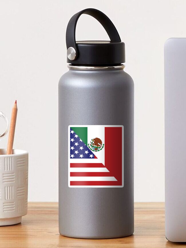 Thumbnail 1 of 3, Sticker, Mexican America Flag designed and sold by EthosWear.