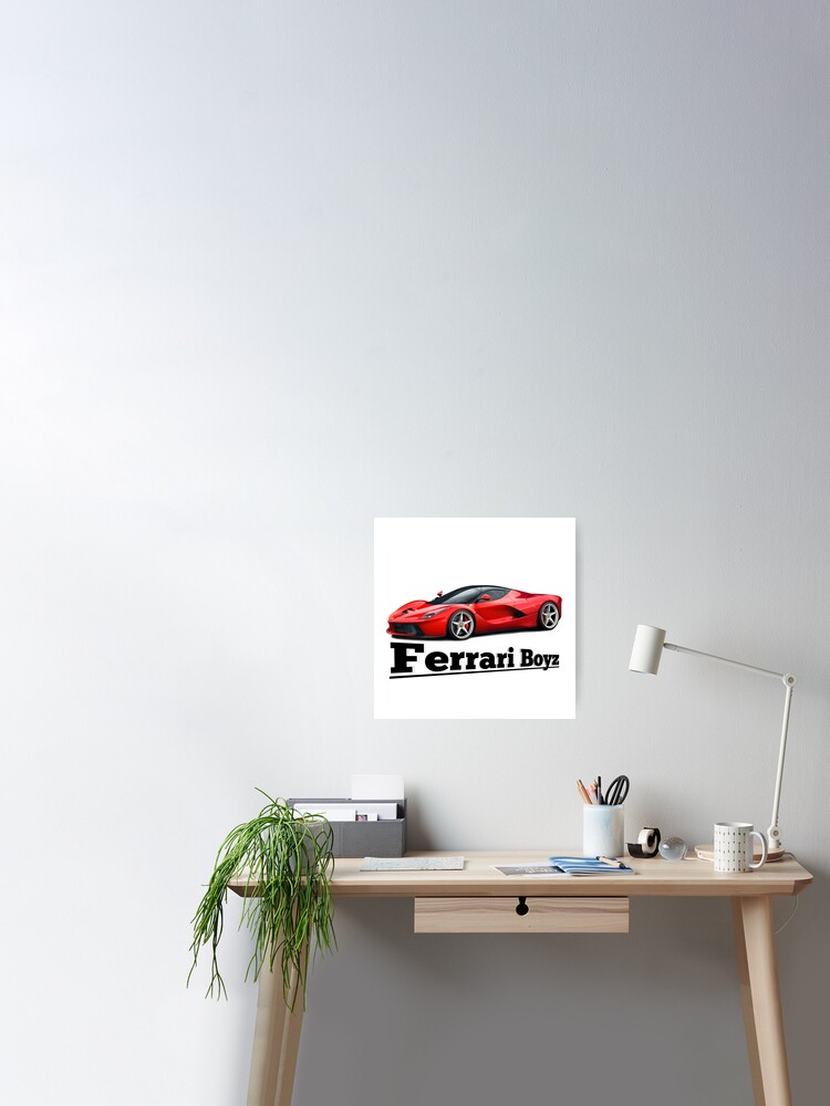 Poster for Sale mit Ferrari-Aufkleber, Ferrari-Junge von Desgin0001