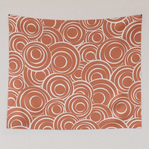 Item preview, Terracotta and Beige Circles Pattern 02 designed and sold by PAPER MOON art & design.