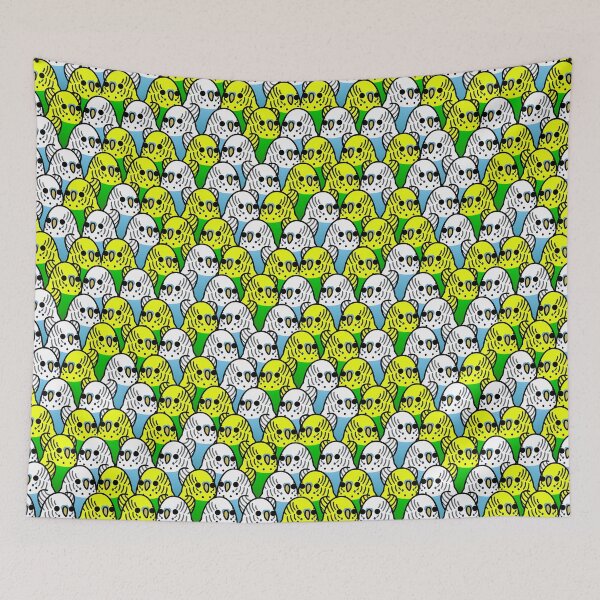 Item preview, Too Many Birds! - Budgie Squad 1 designed and sold by MaddeMichael.
