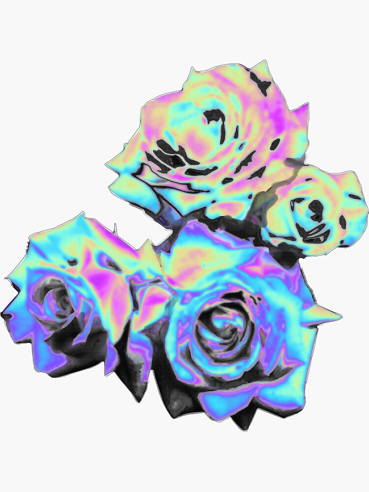 Thumbnail 3 of 3, Sticker, Holographic Rose Bouquet designed and sold by dinaaaaaah.