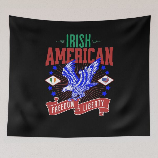 Item preview, Irish American Eagle Freedom Liberty Heart Flag designed and sold by IrishPOD.