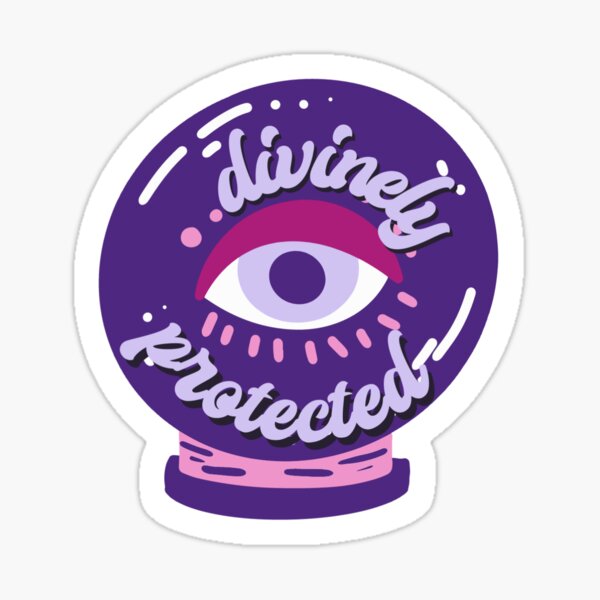 Divinely Protected Evil Eye Crystal Ball Sticker