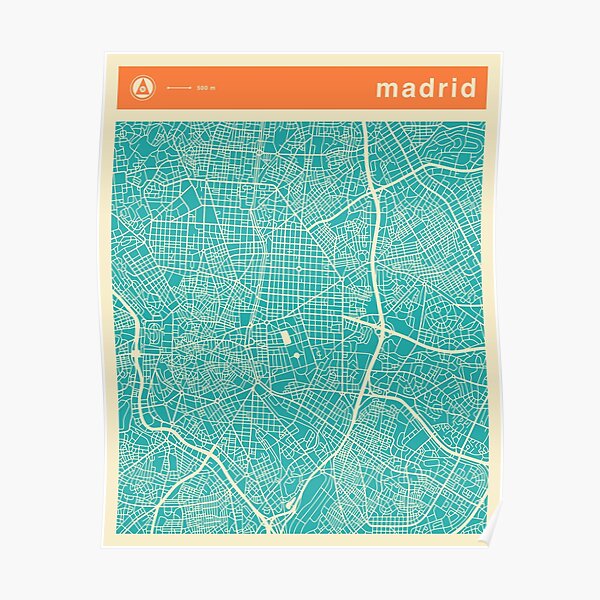 Madrid Map Poster For Sale By Jazzberryblue Redbubble 7533