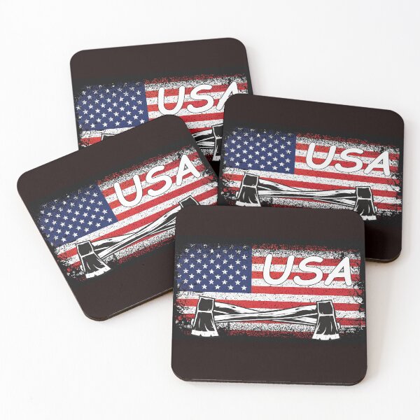 Item preview, USA Rustic Flag Crossed Axes designed and sold by Whitetailcrafts.