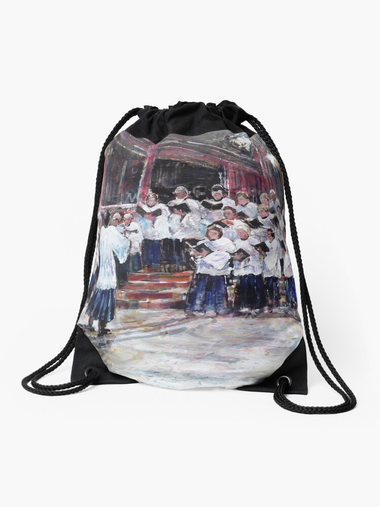 Thumbnail 1 of 3, Drawstring Bag, Church Choir Singing - Art Prints & Gifts designed and sold by ballet-dance.