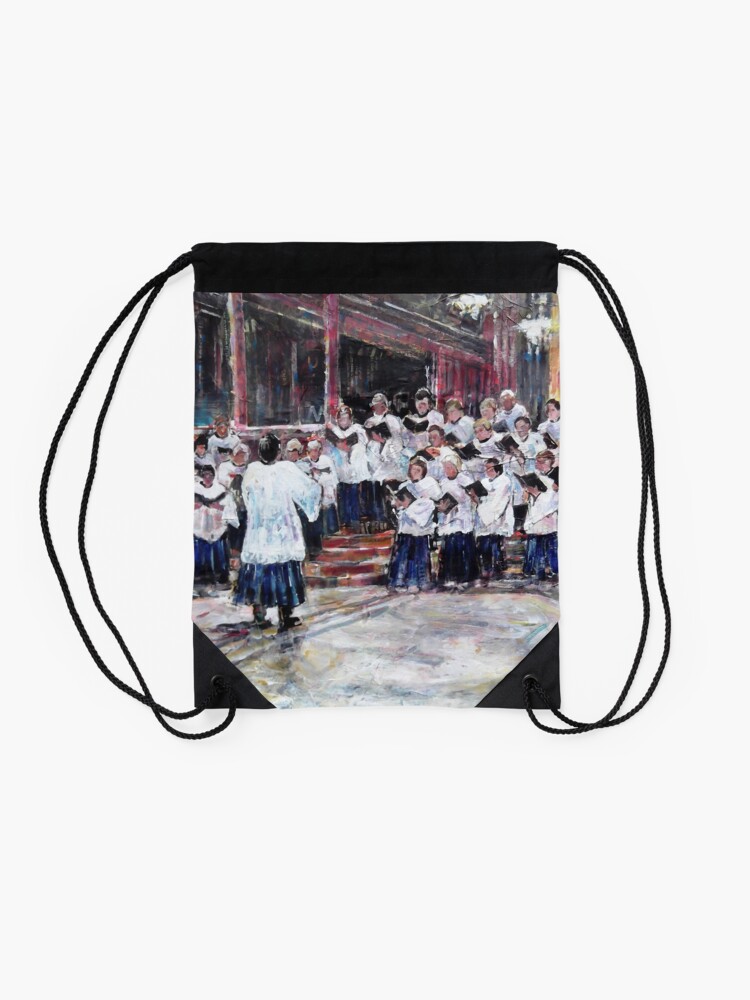 Thumbnail 2 of 3, Drawstring Bag, Church Choir Singing - Art Prints & Gifts designed and sold by ballet-dance.