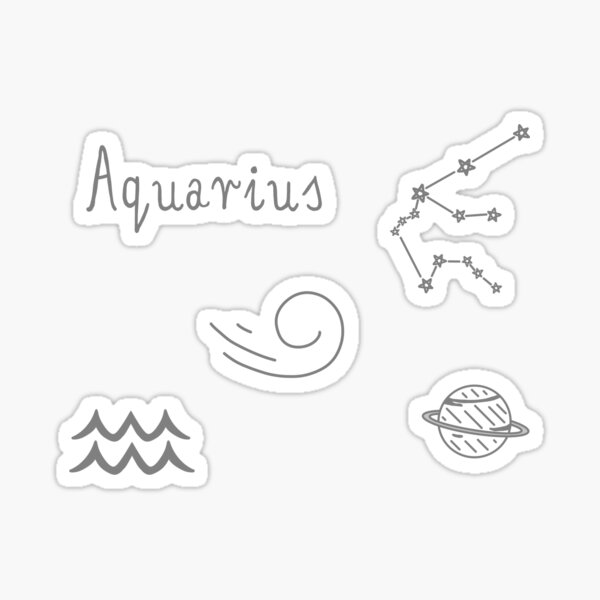 Artikel-Vorschau von Aquarius, Grey Sticker Pack, designt und verkauft von DandiestArt22.