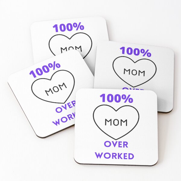 Item preview, 100% Mom Over Worked With Heart designed and sold by kidzkool.