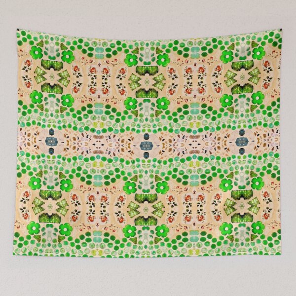 Item preview, Italian Tile in Floral and Emerald Green Pattern designed and sold by MediaArtbyMara.