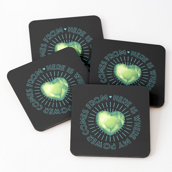 Item preview, Emerald Heart Power Coasters designed and sold by MagicWolfStar.