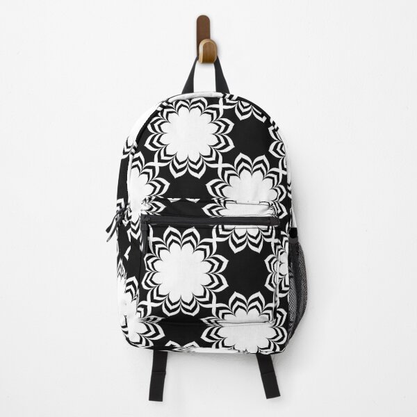 Item preview, Retro Black and White Simple Sacred Geometry Flower Power Pattern designed and sold by ClaudiaFlores.