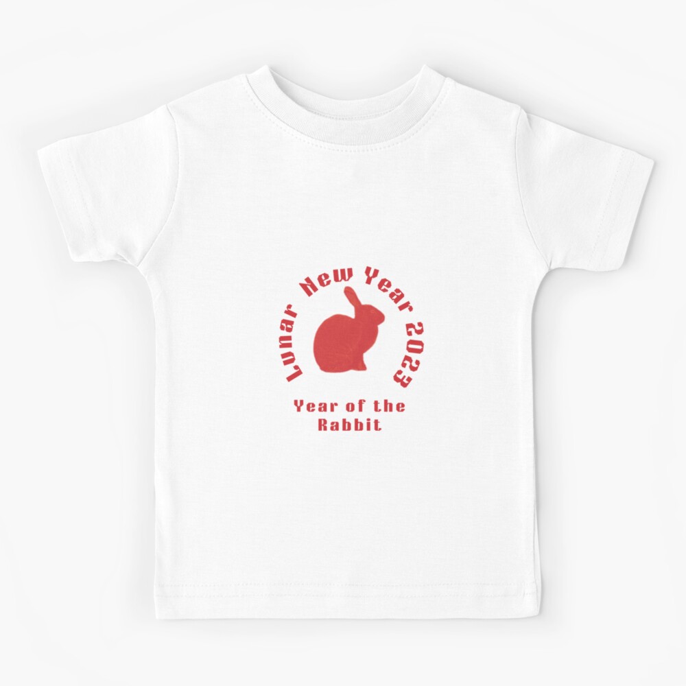 &quot; Lunar New Year 2023 Year of the Rabbit Black Background&quot; Kids T-Shirt