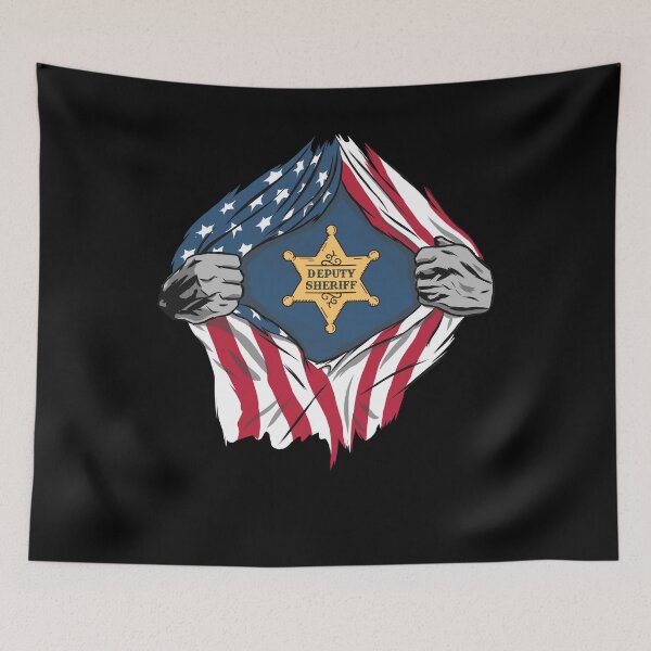 Item preview, Deputy Sheriff Cartoon US Flag designed and sold by MrEddie10.