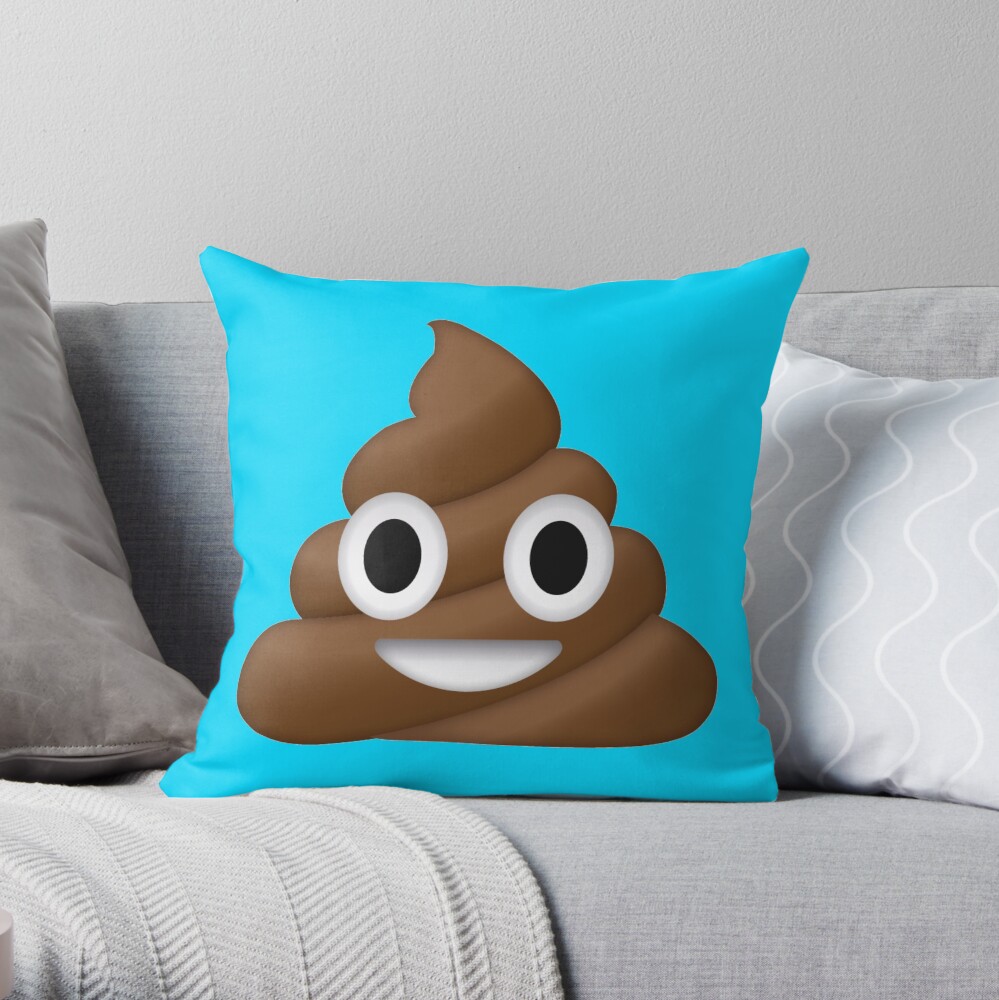 poop emoji Throw Pillow