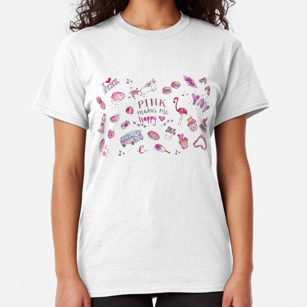Pink makes me happy Classic T-Shirt